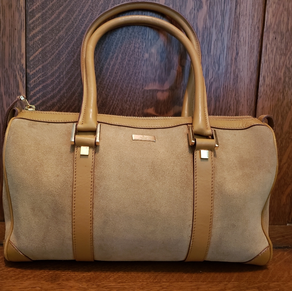 Authentic Vintage Gucci Suede Purse Boston Bag #918G71